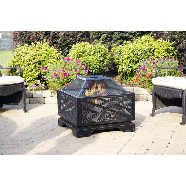 Ebern Designs Telvin 26'' H x 26'' W Steel Wood Burning Outdoor Fire